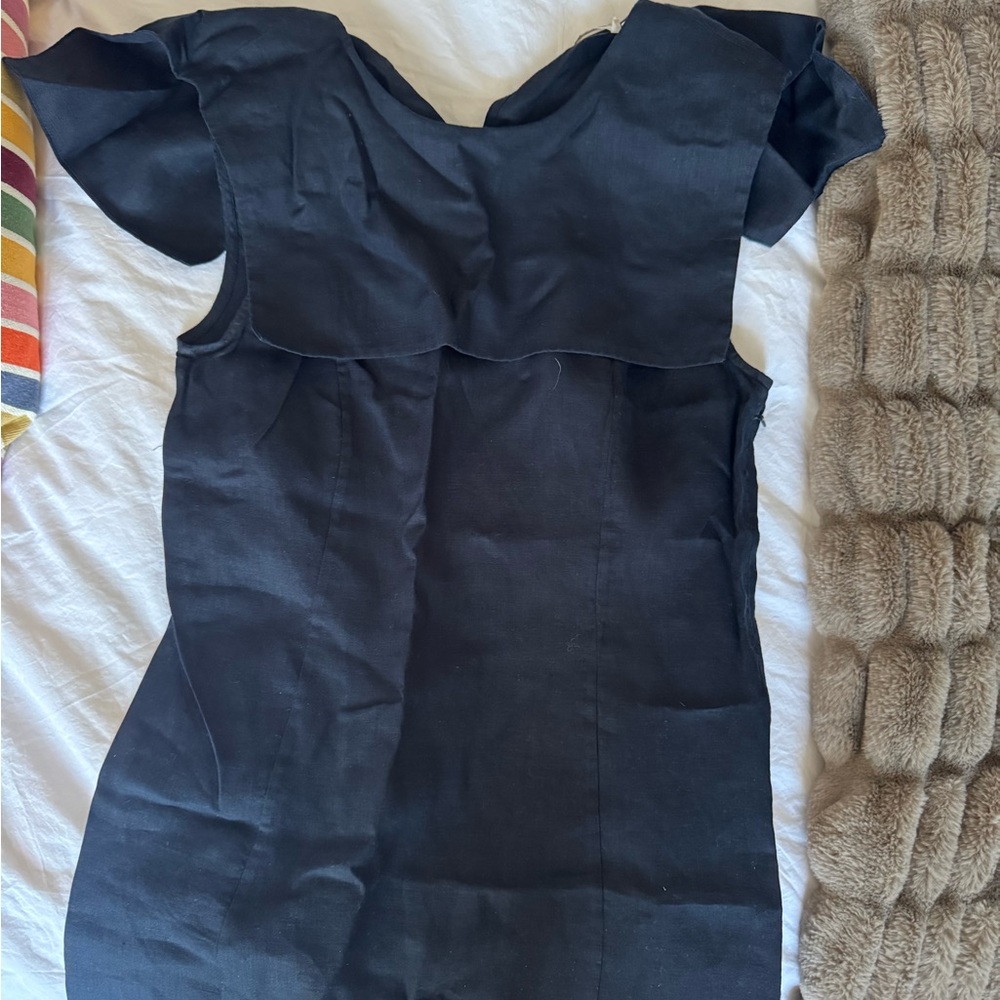 Doen Monroe Mini Black Linen Dress - Picture 4 of 5